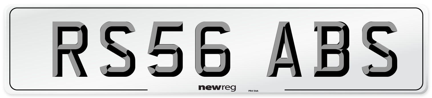RS56 ABS Number Plate from New Reg